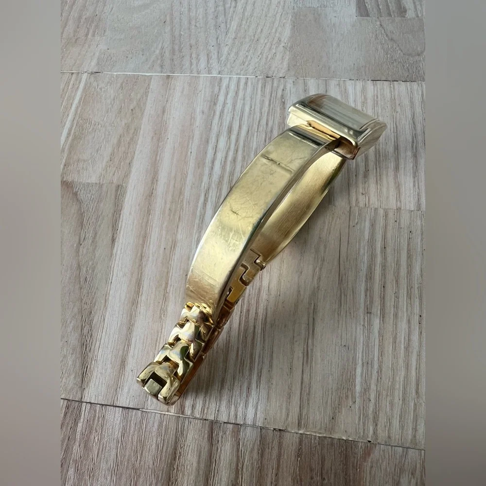 Vintage Armitron now ladies gold tone rectangular bracelet watch NEW BATTERY